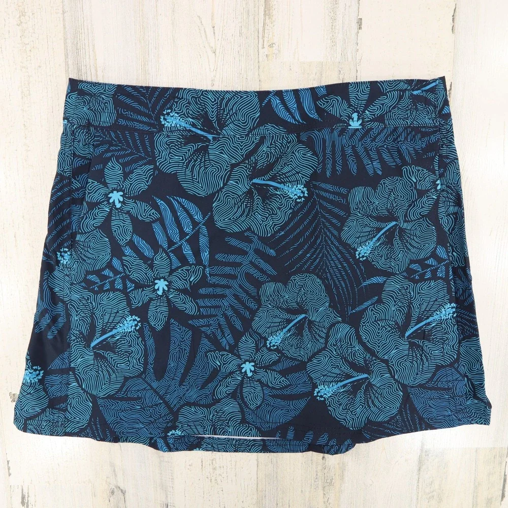 NEW Ripskirt Hawaii Skirt Womens Medium Length 1 Blue Maui Moonlight Quick Wrap